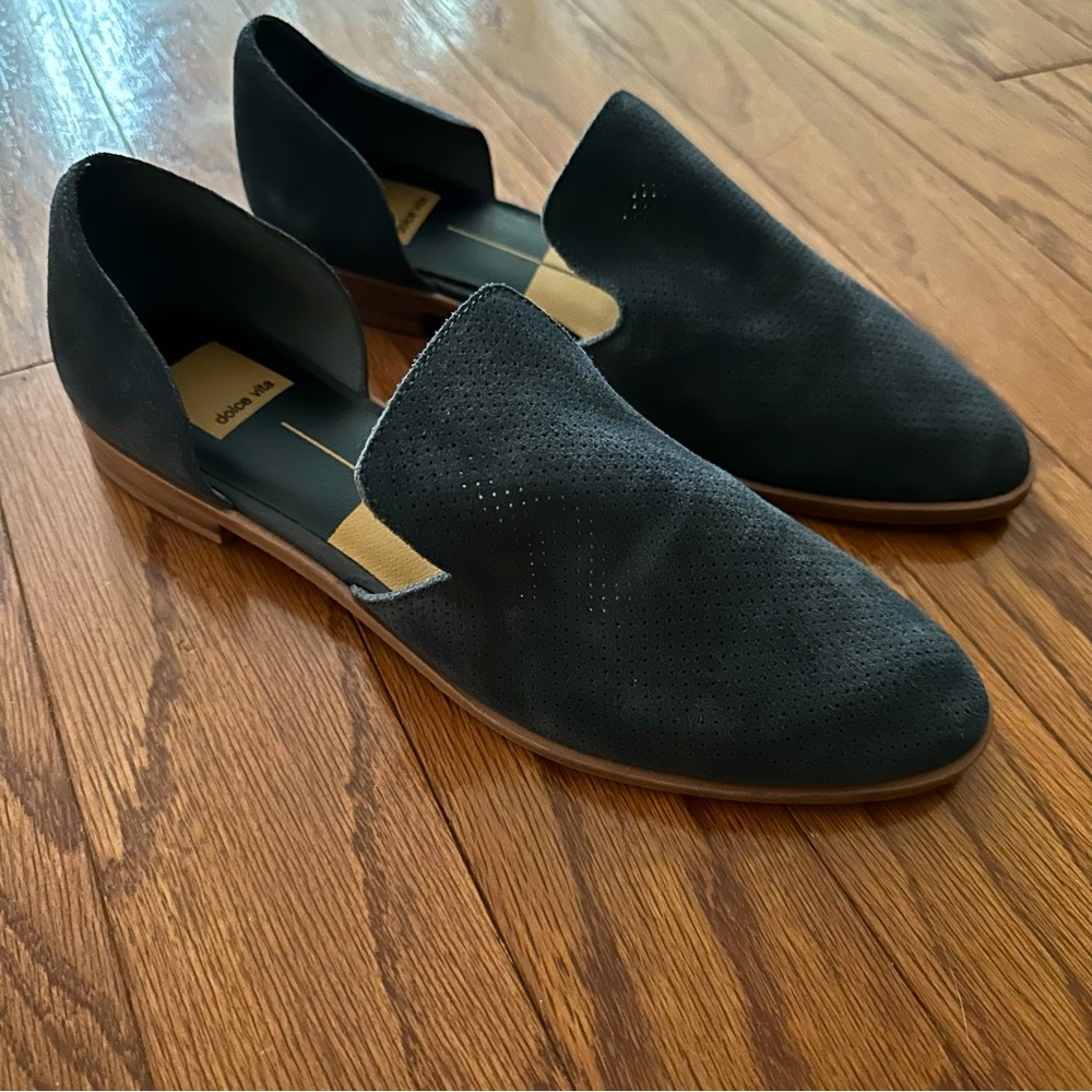 Dolce Vita Cody D’Orsay Flats Slip On Perforated Suede Blue